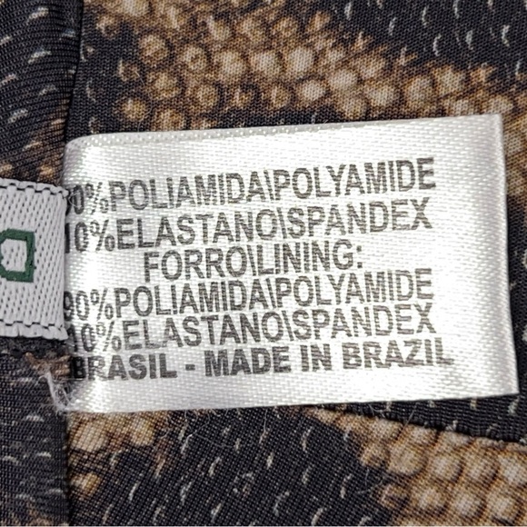 Small Despi Leopard Print Swim Top Padded Strapless Retro Pinup Tie Closure - Picture 9 of 10